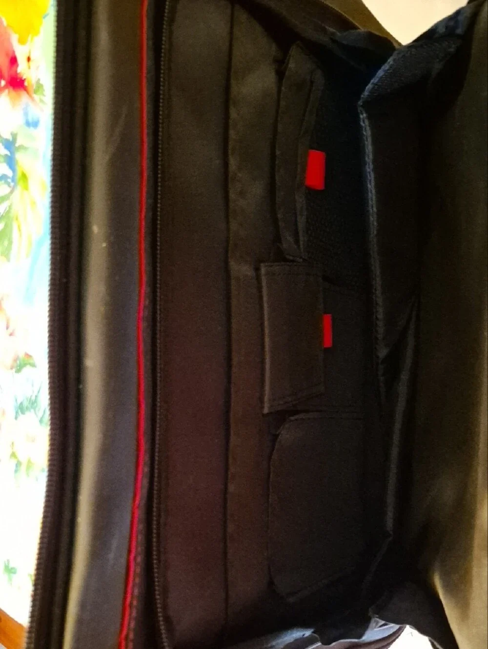 Source Unknown Black Laptop Bag with Red Stitching